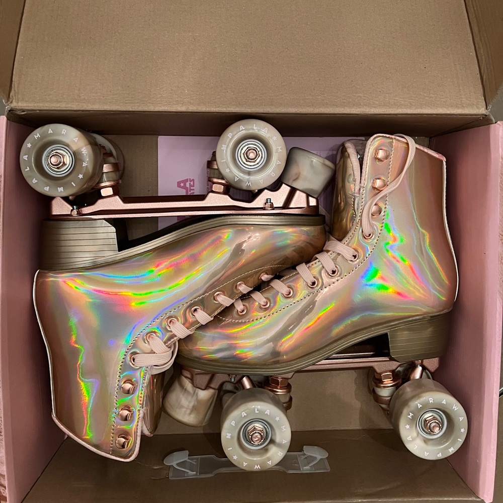 IMPALA ROLLER SKATES MARAWA ROSE GOLD METALLIC SIZE 8 NEW